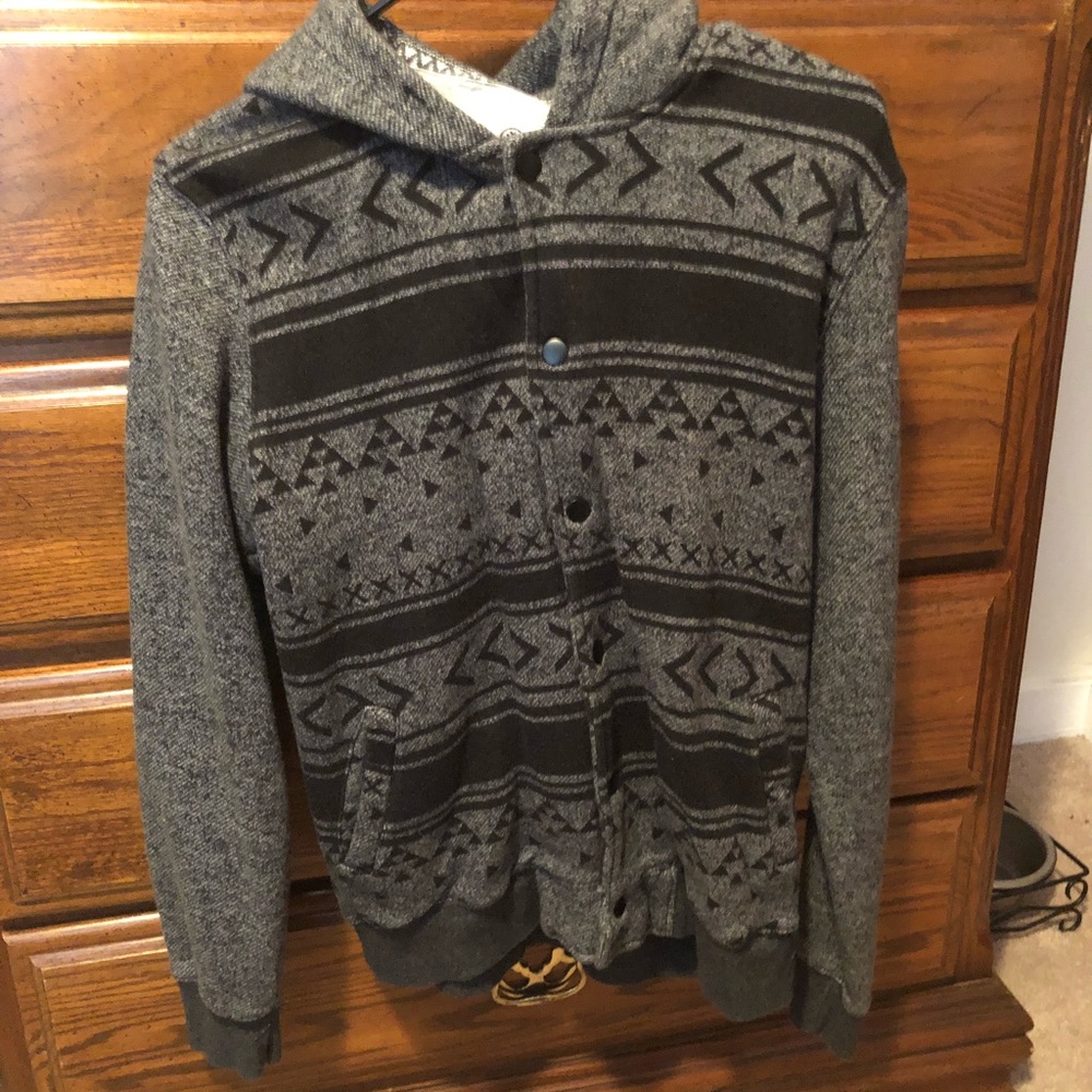 On the byas button up hoody